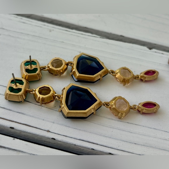 Gorgeous Kate Spade Necklace and Earring Set in Gold Multi Colored Stones - Picture 13 of 17